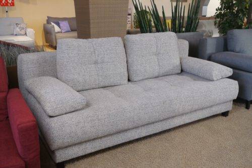 Hellgraues Schlafsofa mit Querschläfer-Funktion