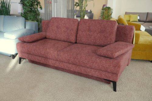 Kupferrot-meliertes Schlafsofa mit schwarzen Metallfüßen